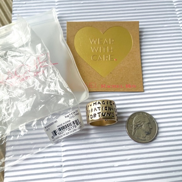 RACHEL Rachel Roy Gold Inspiration Words Ring - Picture 3 of 3